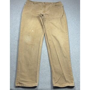 Carhartt Work Pants Mens 38x34 Brown Khaki Heavy Duty Canvas Twill Cotton